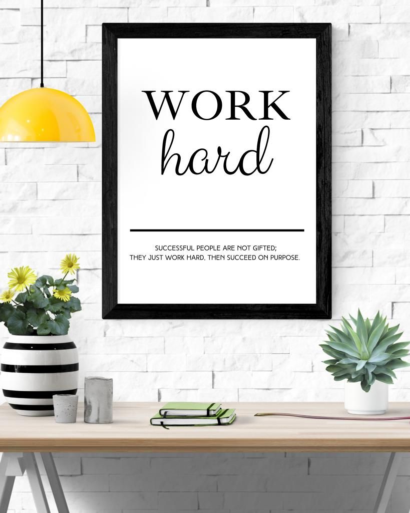WORK HARD Inspirational Wall Frame