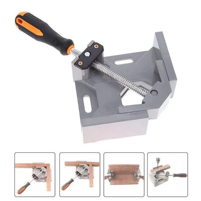Aluminum Single Handle 90 Degree Right Angle    Angle    Woodworking Frame  Lip  Right   Angle Folder  Tool-gray+yellow