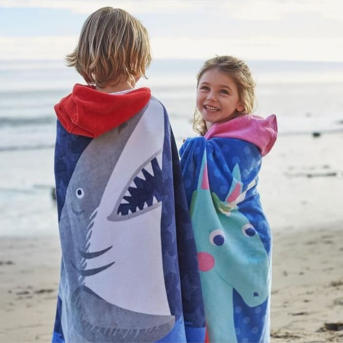 Children's Summer Seaside Quick-Drying Bathrobe Beach Swimming Towel Female Absorbent Hooded Bath Towel Cloak Big Men