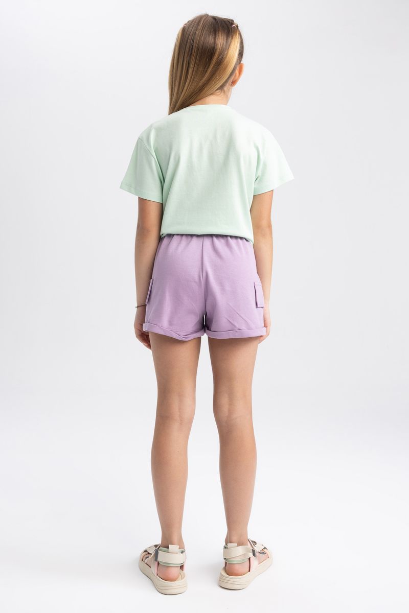 Girl Casual Knitted Short - Purple