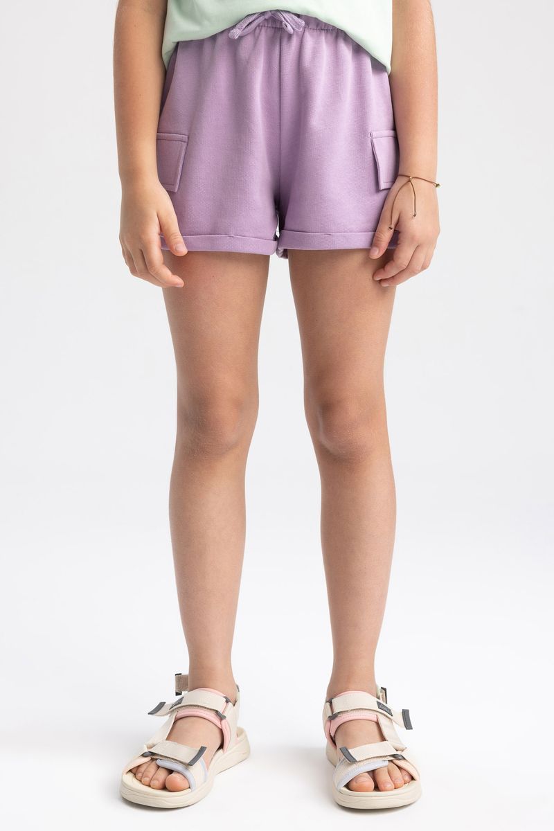 Girl Casual Knitted Short - Purple
