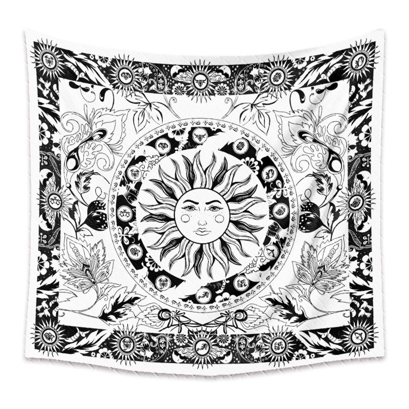 Asthetic Room Decor Tapestry Mandala Sun Moon Wall Hanging