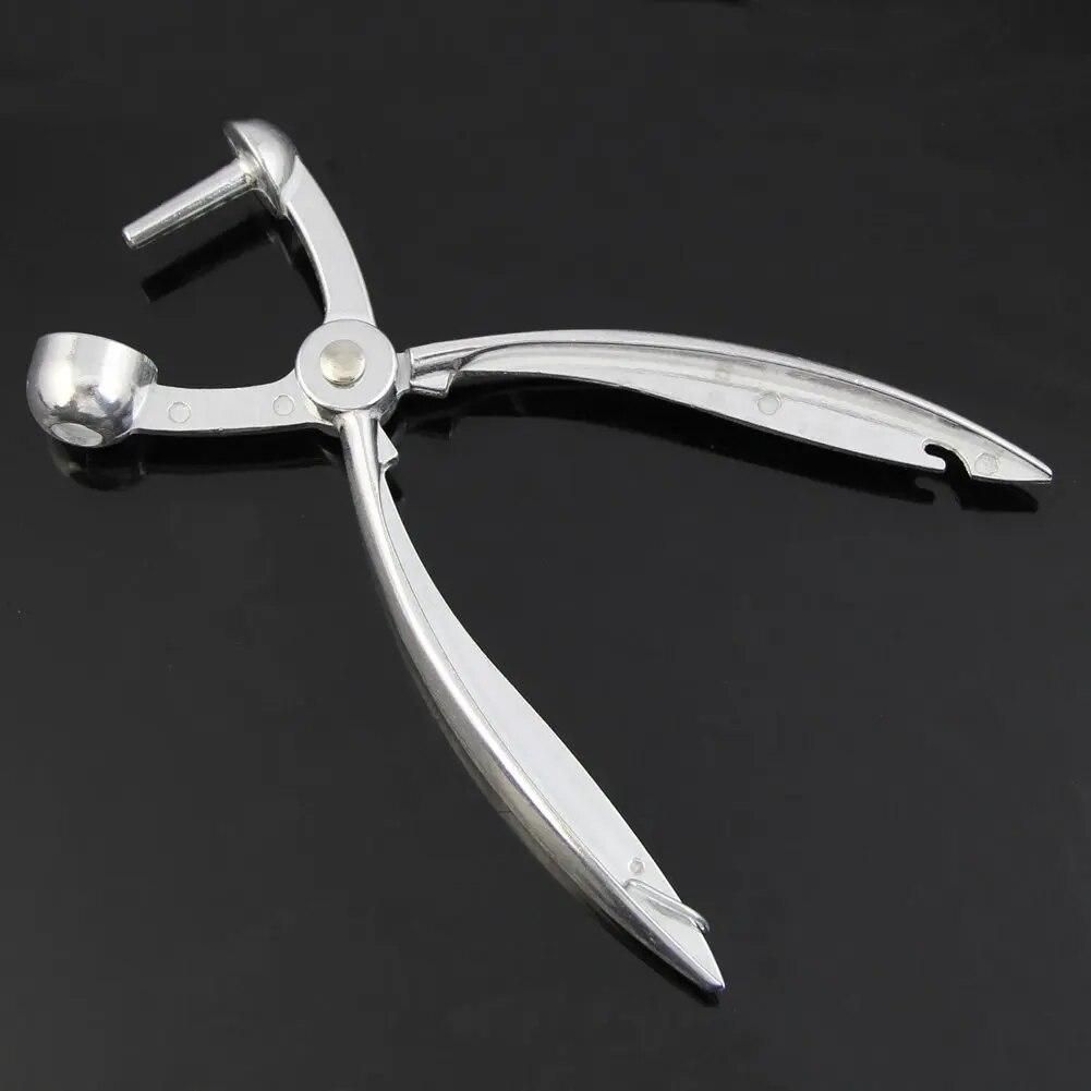 COFA And Nilver Aluminum Cherry Pitter Red Dates Olives Pit Easy Removal Core Squeeze Clamp seedser 18*3.5cm(Silver)