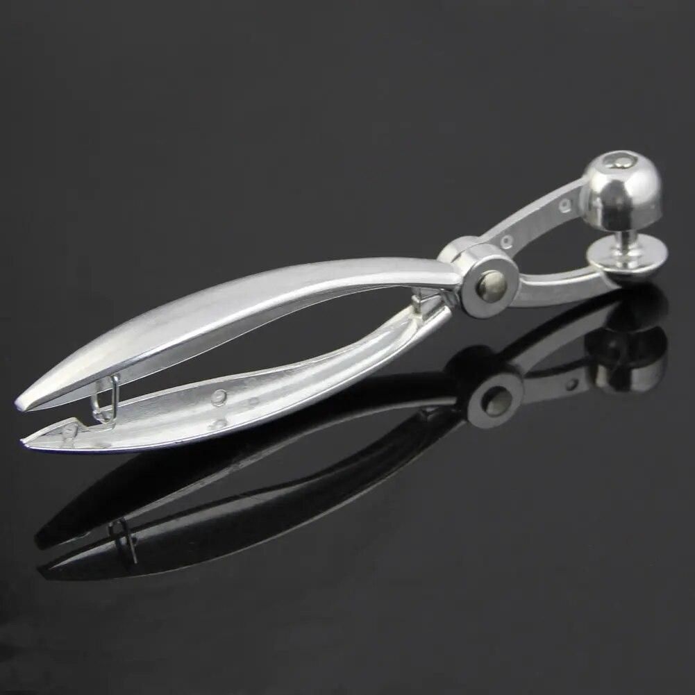 COFA And Nilver Aluminum Cherry Pitter Red Dates Olives Pit Easy Removal Core Squeeze Clamp seedser 18*3.5cm(Silver)