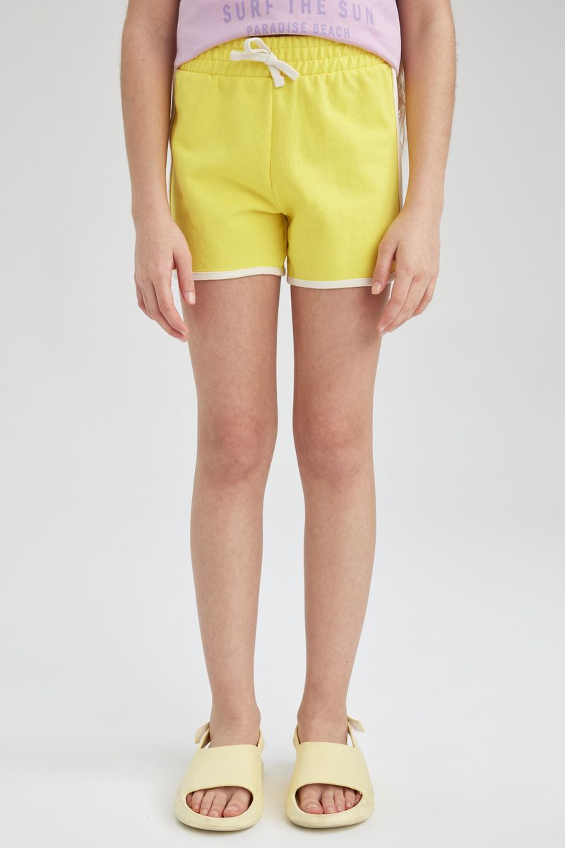 Girl Casual Knitted Short - Yellow