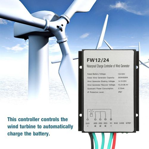 300W 600W 12V/24V AUTO Waterproof Wind Turbine PWM Charge Controller Wind Power Generator Regulator Windmill Controller IP67