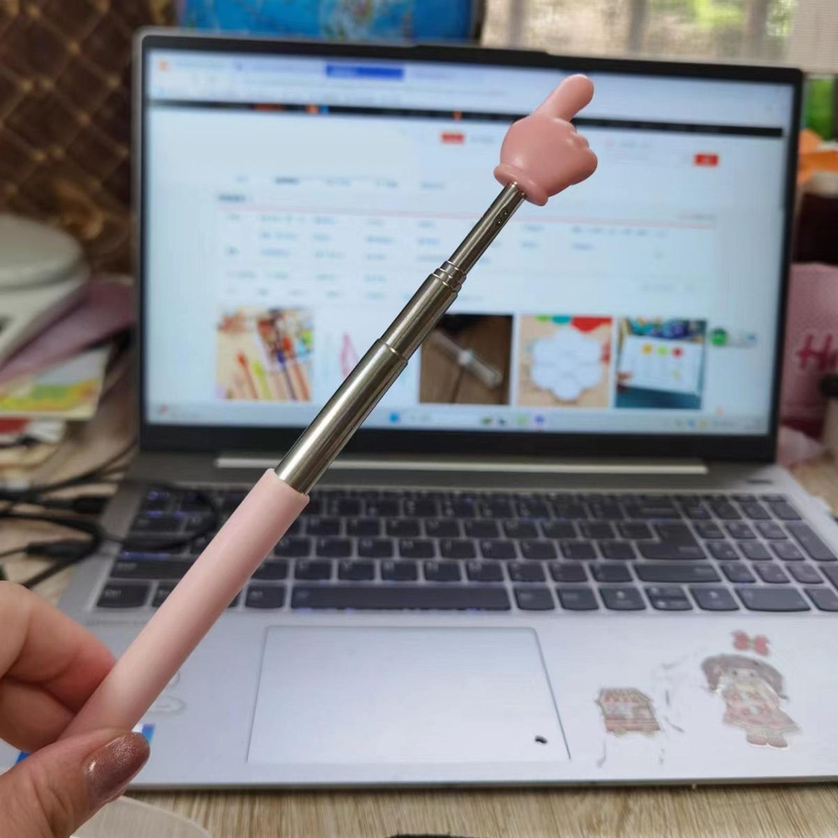 Whiteboard Accessory Telescopic Handheld Presenter for Classroom Pink