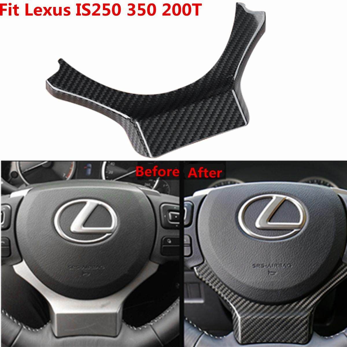 FOR 2014-2017 LEXUS IS250/350/200T CARBON FIBER STEERING WHEEL ADD-ON TRIM COVER