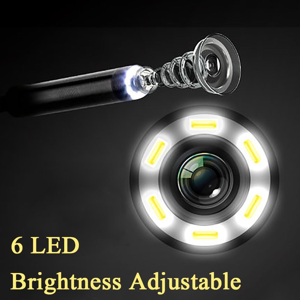 5.5/7.0 Mm Endoscope Camera IP67 Waterproof USB Android Flexible  Borescope Camera For Phone PC  6LEDs Adjustable-5.5mm