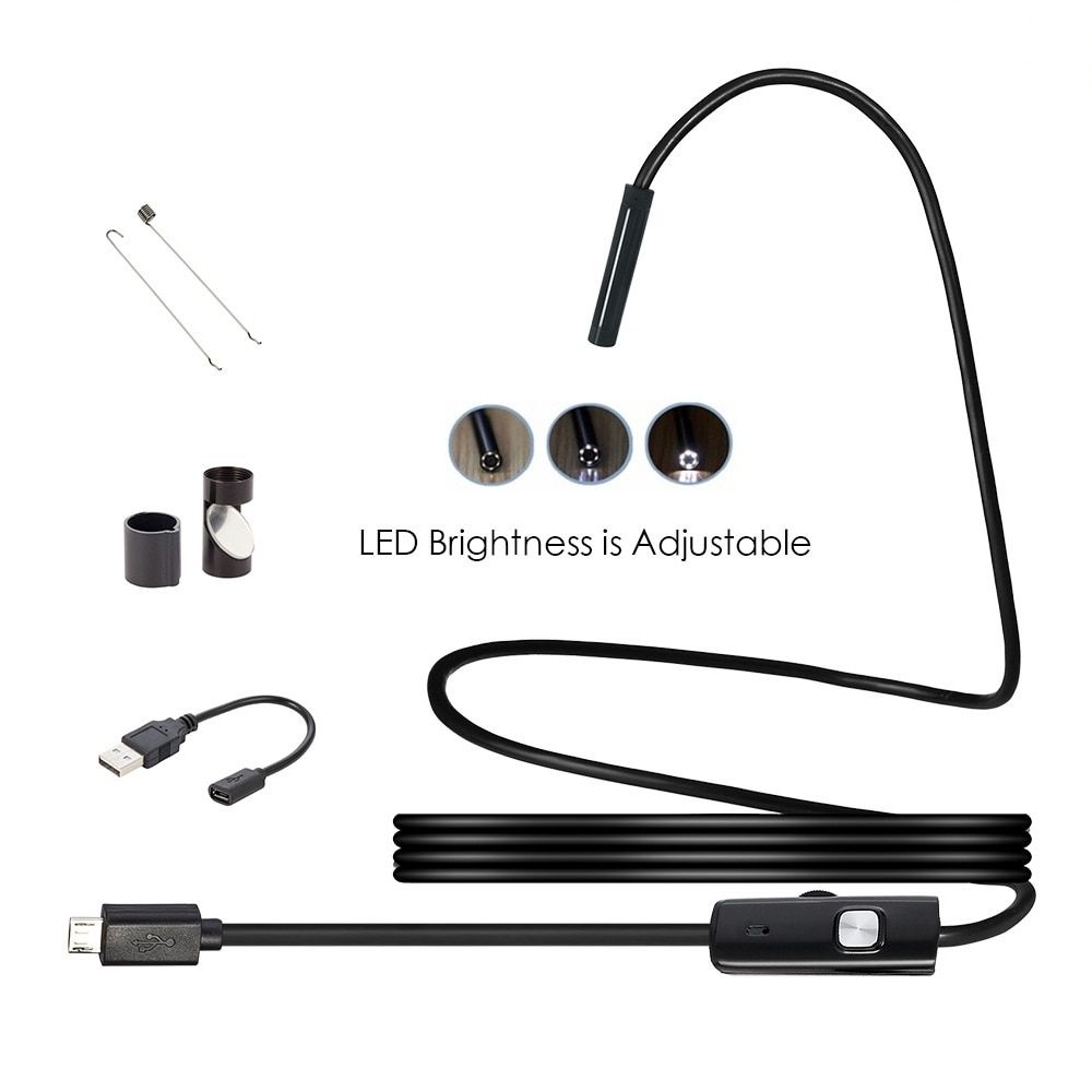 5.5/7.0 Mm Endoscope Camera IP67 Waterproof USB Android Flexible  Borescope Camera For Phone PC  6LEDs Adjustable-5.5mm
