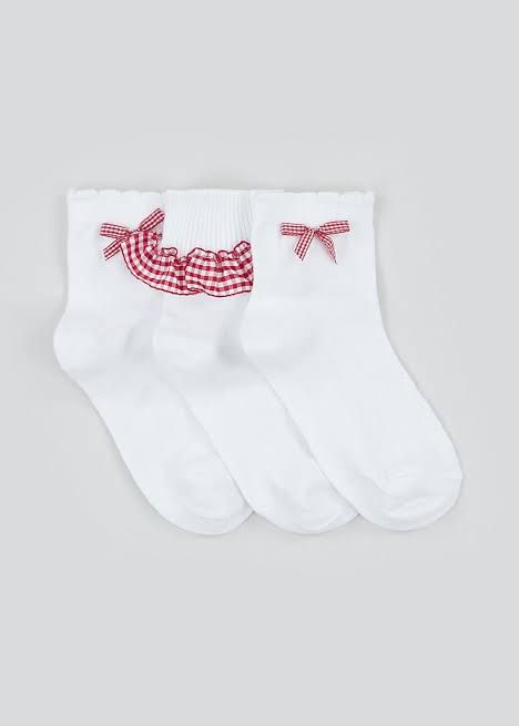 Girls Cotton Rich 3 Pack Frill Trim Socks