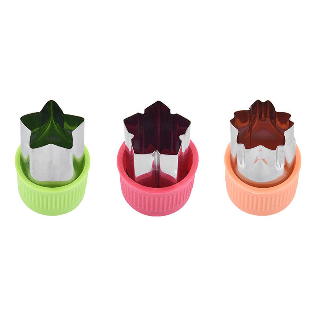 (b)3Pcs Cake Cookies Cutter Flower Shape Mold Vegetable Carrot Fruit Cut Mold Cucumber Dough Baking Tool Kitchen DIY Food  WEF