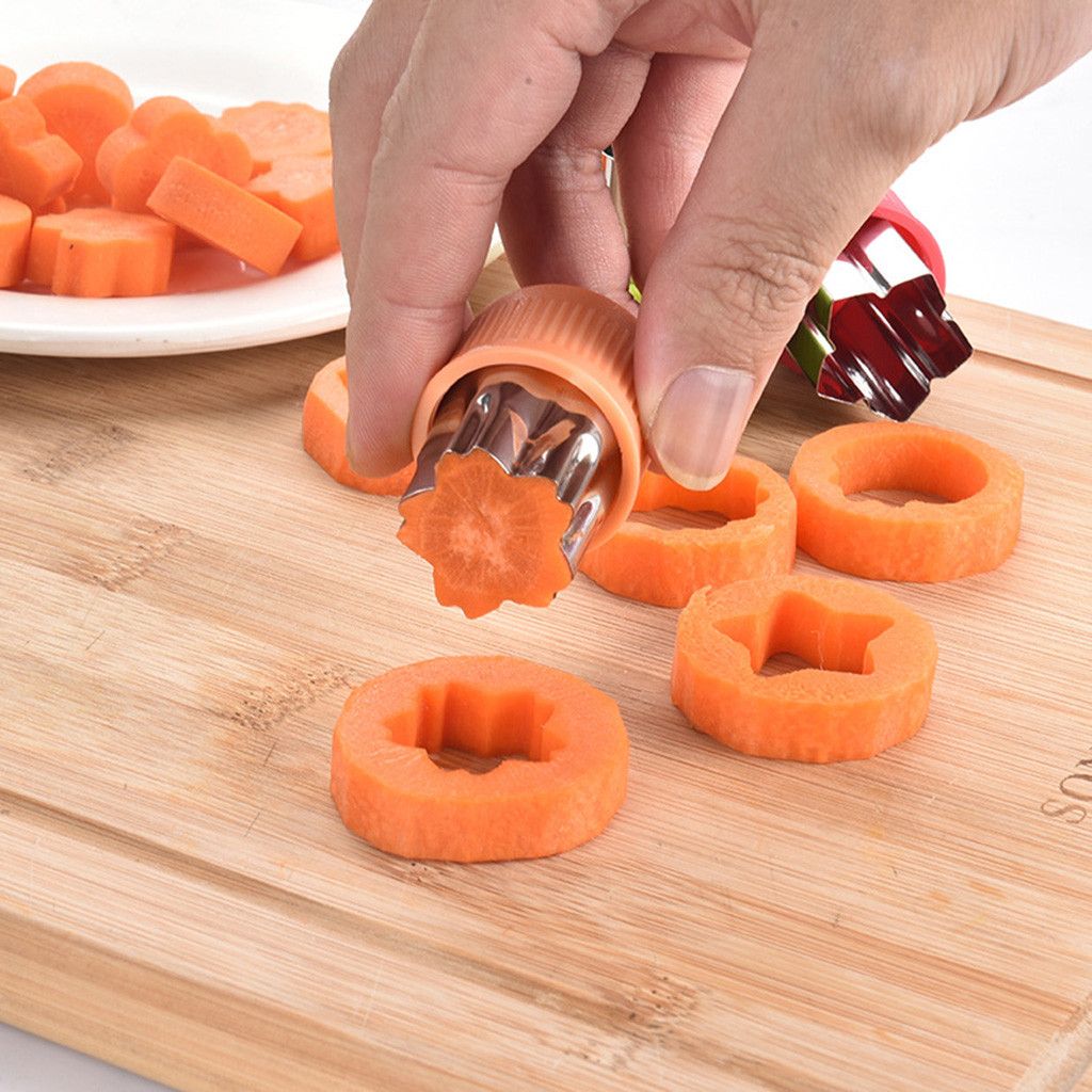 (b)3Pcs Cake Cookies Cutter Flower Shape Mold Vegetable Carrot Fruit Cut Mold Cucumber Dough Baking Tool Kitchen DIY Food  WEF