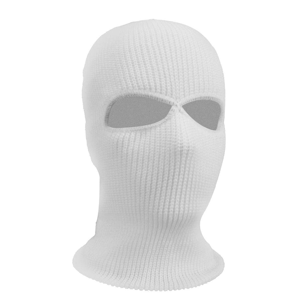 3-Hole Knitted Full Face Cover Ski Mask Winter Cycling White 2 Hole
