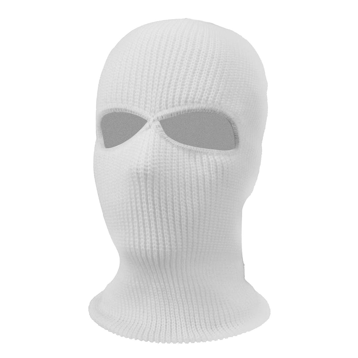 3-Hole Knitted Full Face Cover Ski Mask Winter Cycling White 2 Hole