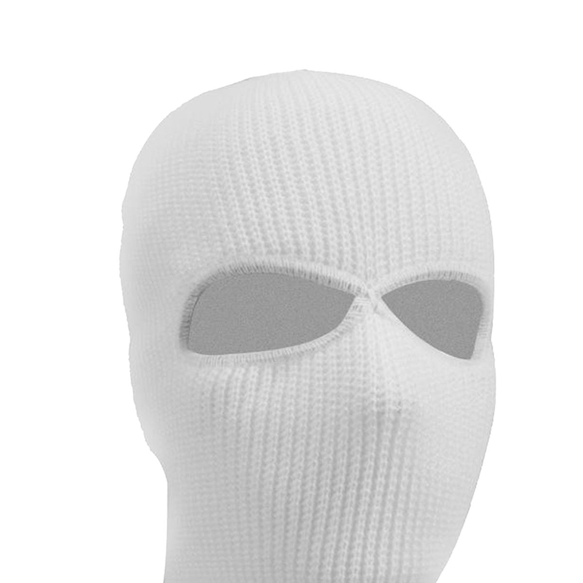 3-Hole Knitted Full Face Cover Ski Mask Winter Cycling White 2 Hole