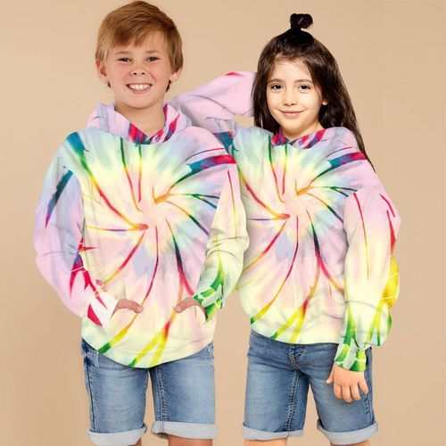 Children's Tie-Dye Hooded Sweatshirt---TWQH004