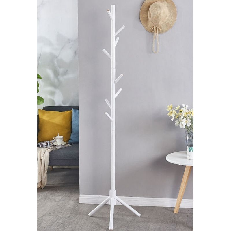 Coat Rack Stand, Entryway Hall Tree Wooden Coat Rack
