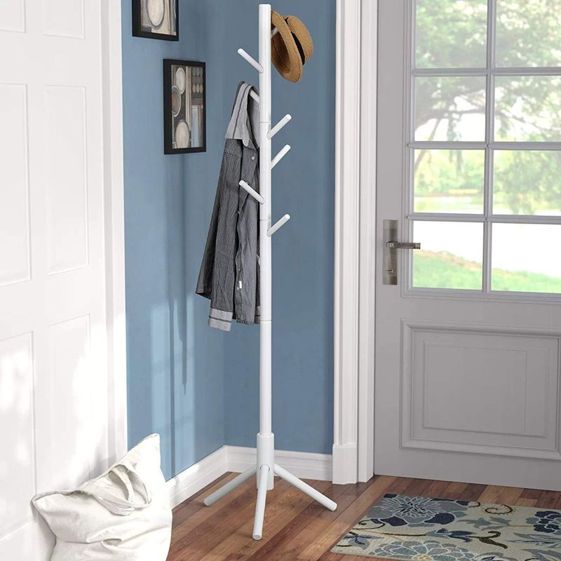 Coat Rack Stand, Entryway Hall Tree Wooden Coat Rack