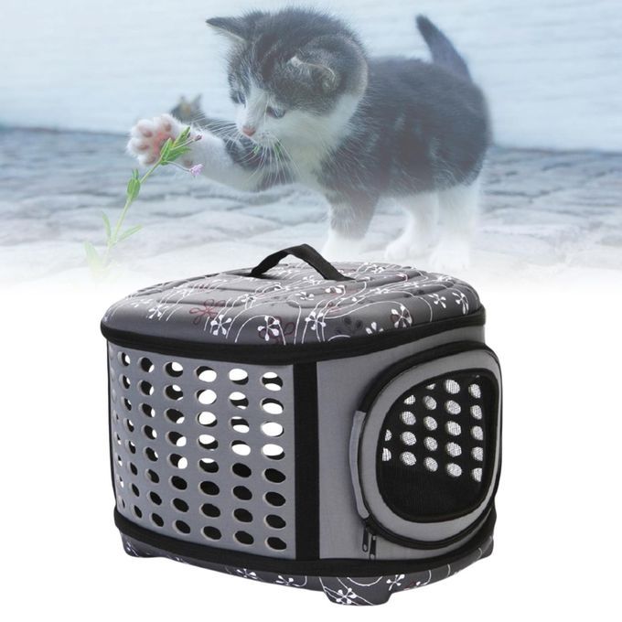 Foldable Pet Dog Cat Carrier Mesh Backpack Travel Bag Comfortable Gray