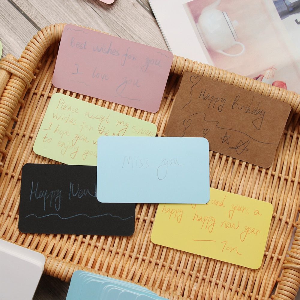 100PCS Blank Word Cards Boxed Message Note Kraft Paper