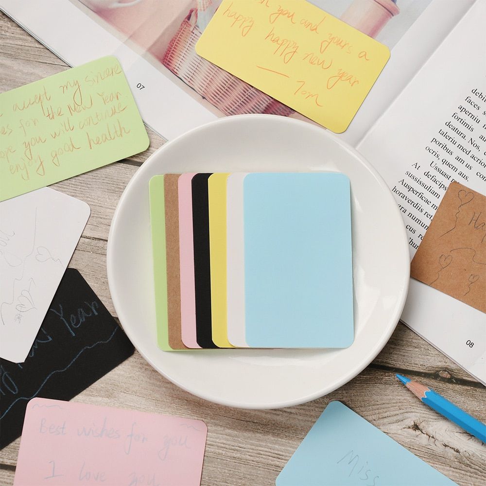 100PCS Blank Word Cards Boxed Message Note Kraft Paper