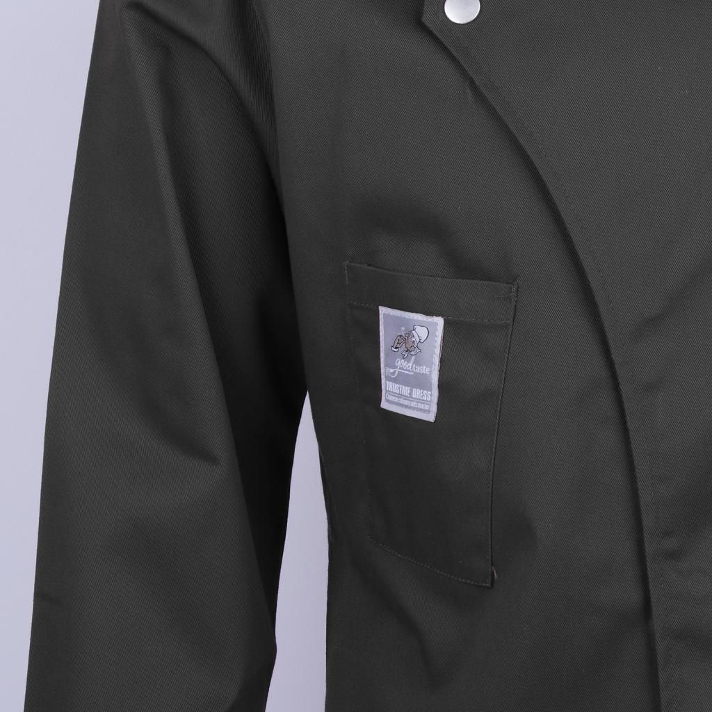 Women Men Chef Jacket Coat Shirt Waiter Waitress Uniforms Black XXL
