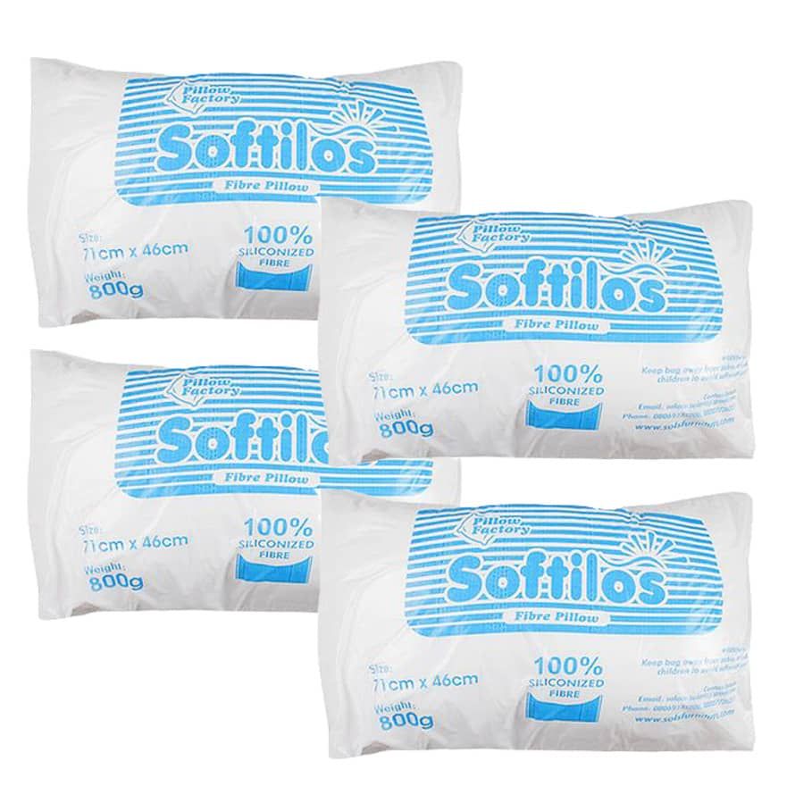Softilos Fibre Pillow (Bed Pillow - Set Of 4)