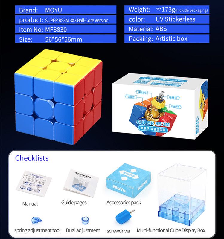 MOYU Super RS3M Maglev 3x3x3 Magnetic Magic Speed Cube