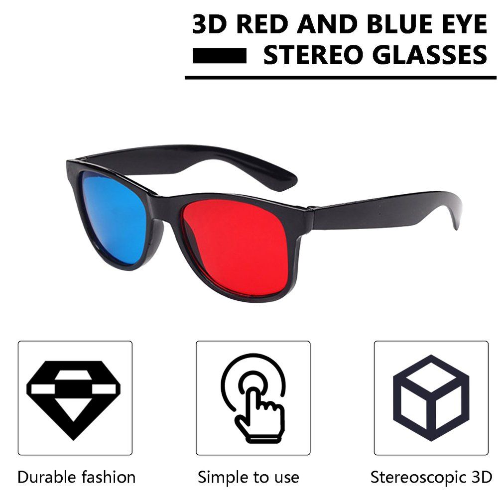 Universal 3D Glasses TV Movie Dimensional Anaglyph Video Frame 3D Glasses-blue&red