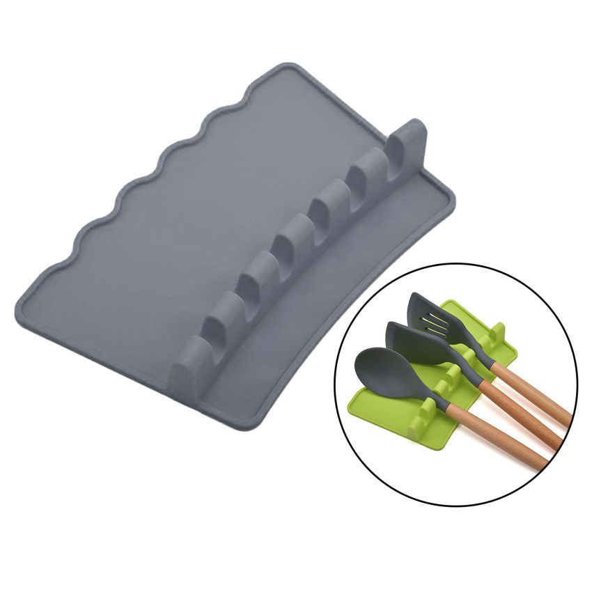 Silicone Utensil Spoon Rest Heat Resistant Spatula Rack Stand Holder