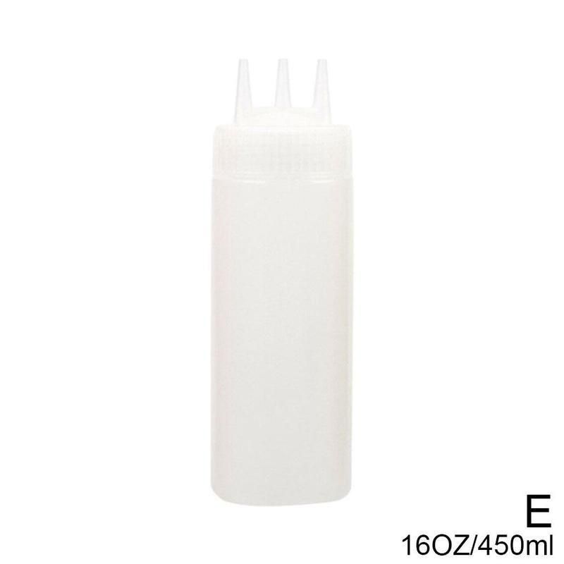 (Model E)3 Hole Squeeze Bottle Sauce Seasoning Pot Salad