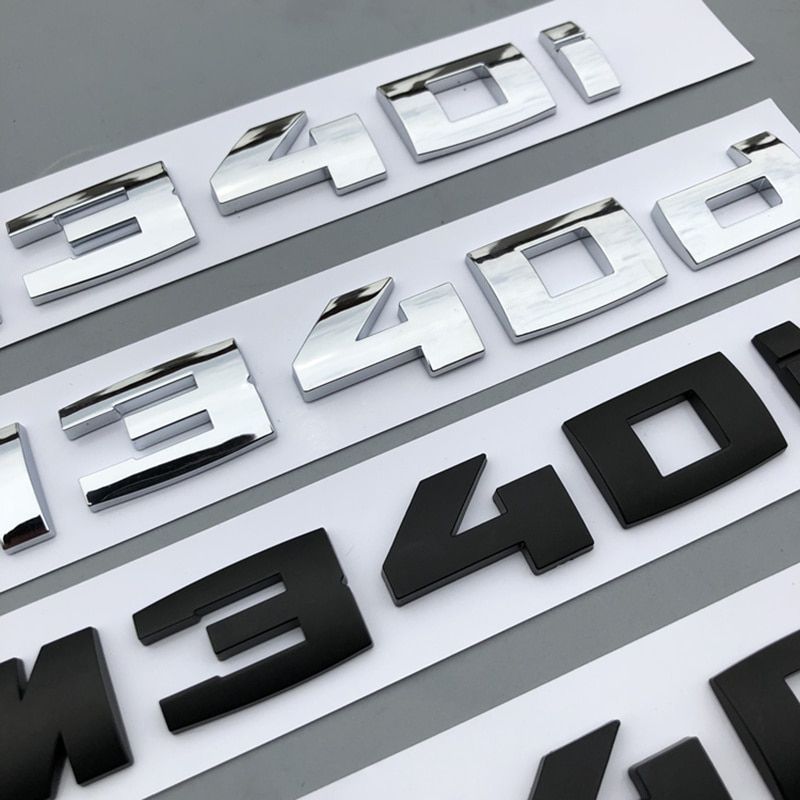 DIY Letter Number 0 1 2 3 4 5 6 7 8 X L I D Emblem For BMW