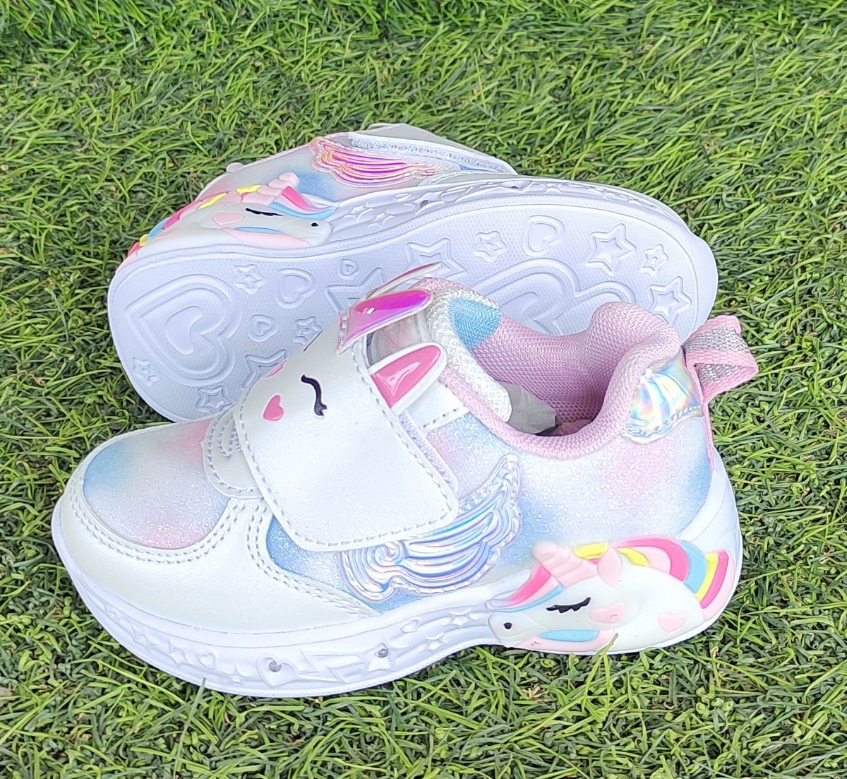 Girl's Unicorn Light-Up Sneakers - White