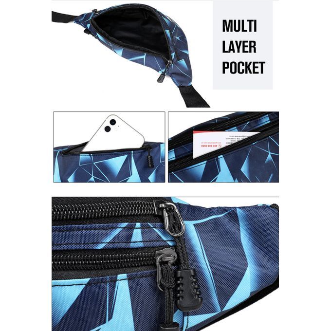 Cross Body Bag Light Nylon Double Layer Waist Bag - Purple