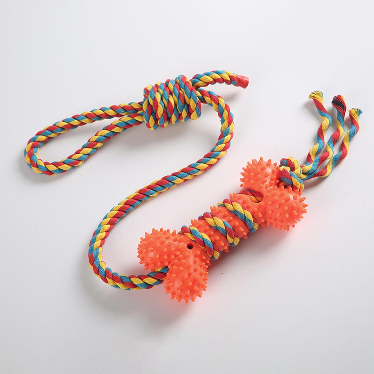 Dog Toy Bone Shaped Pet Puppy Dog Teeth Grinding Toy Orange