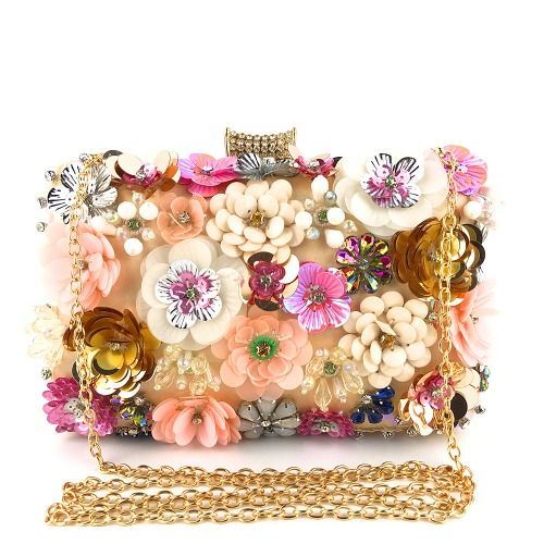 Floral Bridal Purse - Gold