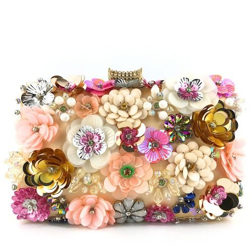Floral Bridal Purse - Gold