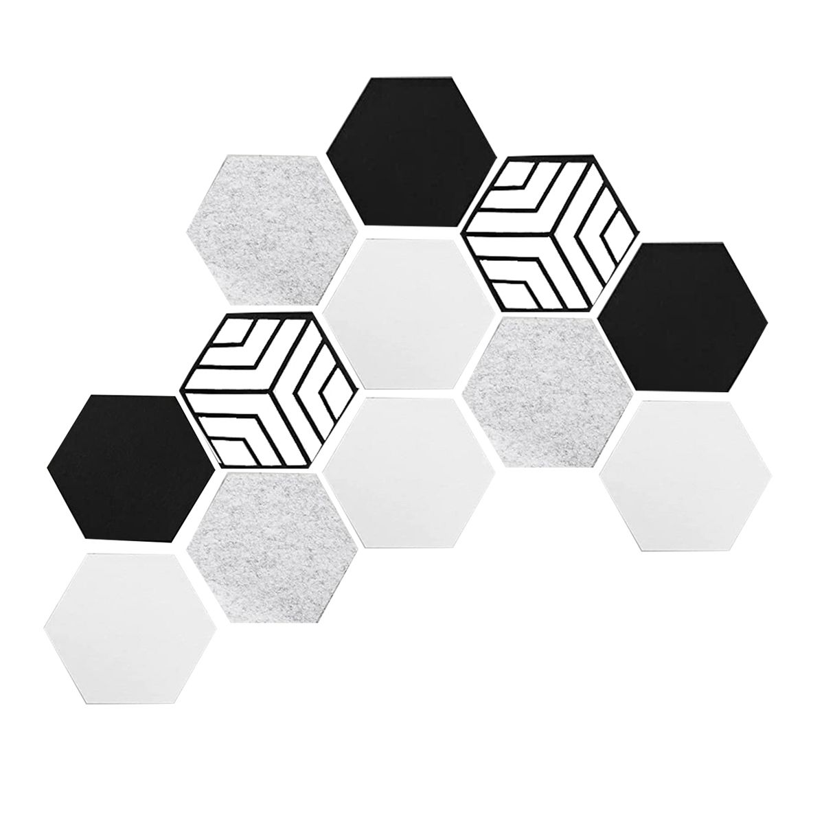 12 Pcs Self-Adhesive Acoustic PanelsHexagon Sound Proof PanelsSound Absorbing Panels for Recording Studio HomeOffices