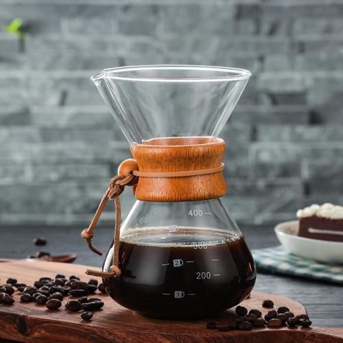 Resistant Glass Borosilicate Glass POT Coffee Maker Coffee Pot Espresso Coffe Machine With Stainless Steel Filter Pot