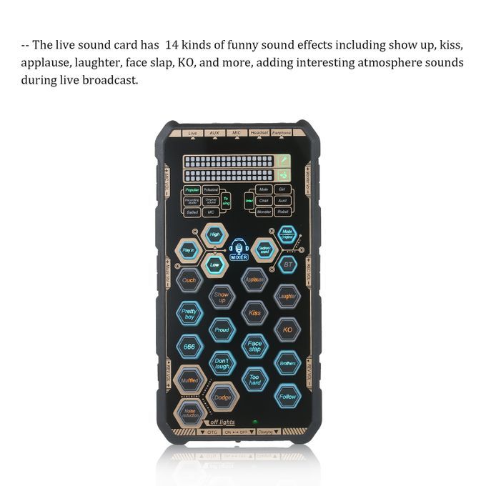 Live Sound Card Handheld Outdoor Portable DSP Sound Card