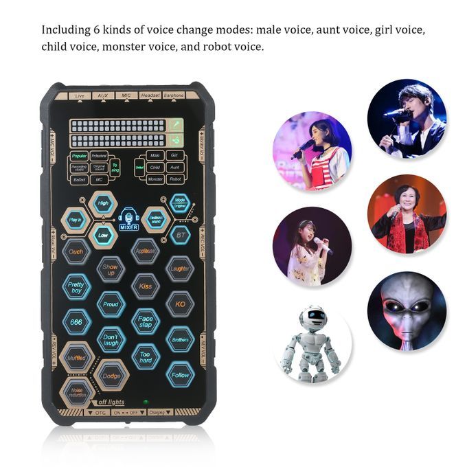 Live Sound Card Handheld Outdoor Portable DSP Sound Card