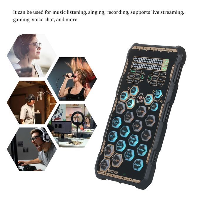 Live Sound Card Handheld Outdoor Portable DSP Sound Card