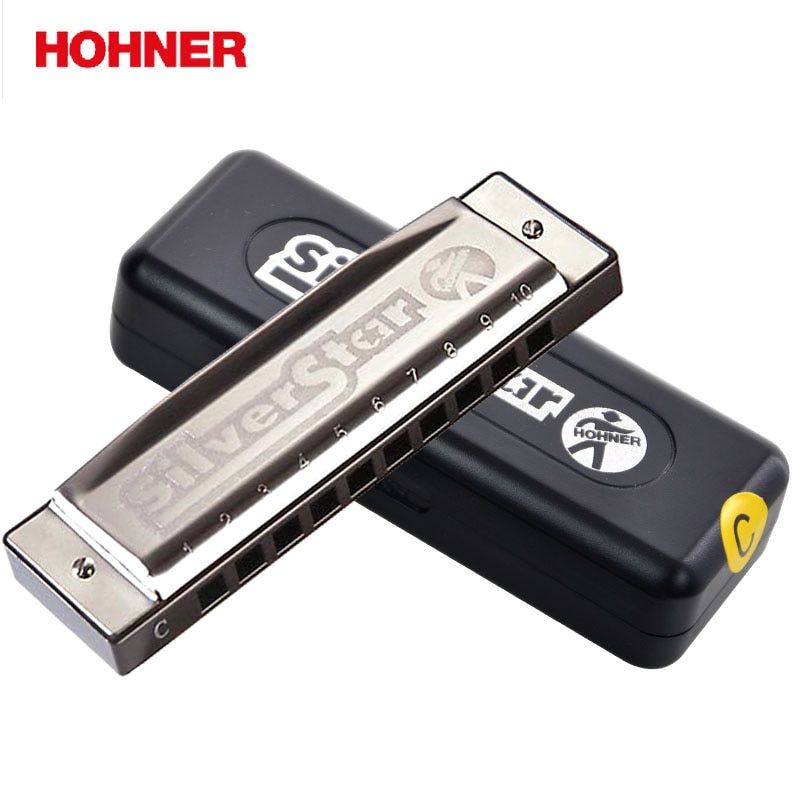 Hole Hohner Star International Harmonica Silver Diatonic 10