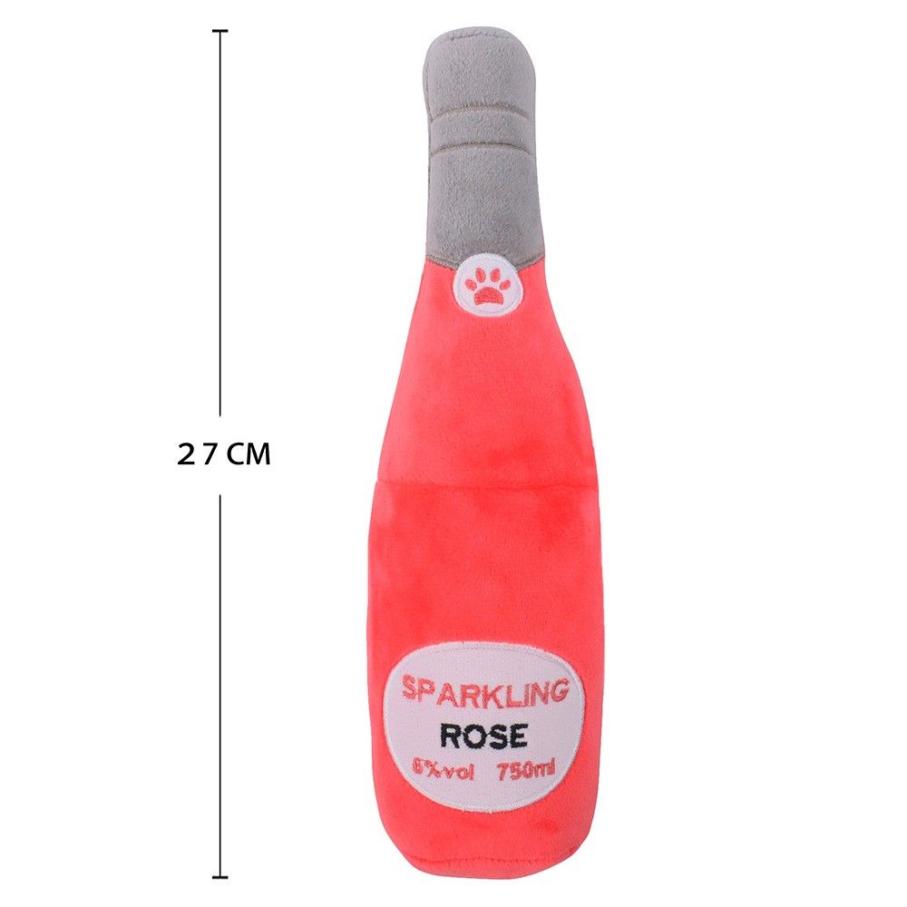 Dog Plush Toys Pet Squeaky Printed  Tequila Bottle Shape Toy Dog Bite-Resistant Clean Teeth Chew Toy Pet Supplies-4 Large