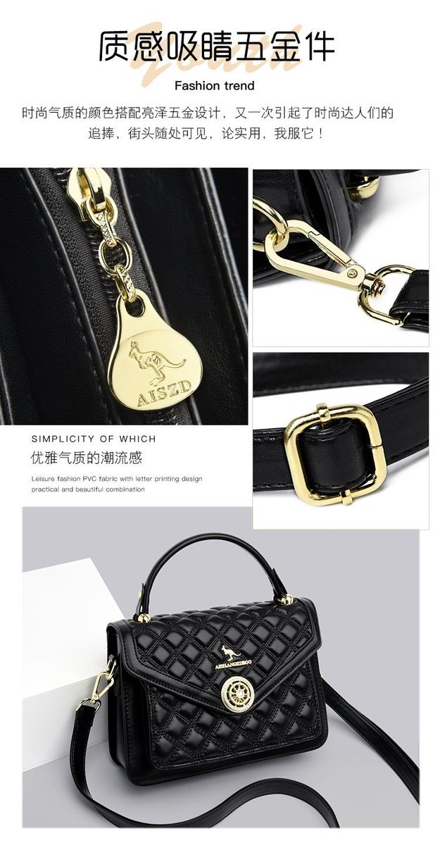 Black Leather 4 Compartment  Ladies/ Women Hand Bag