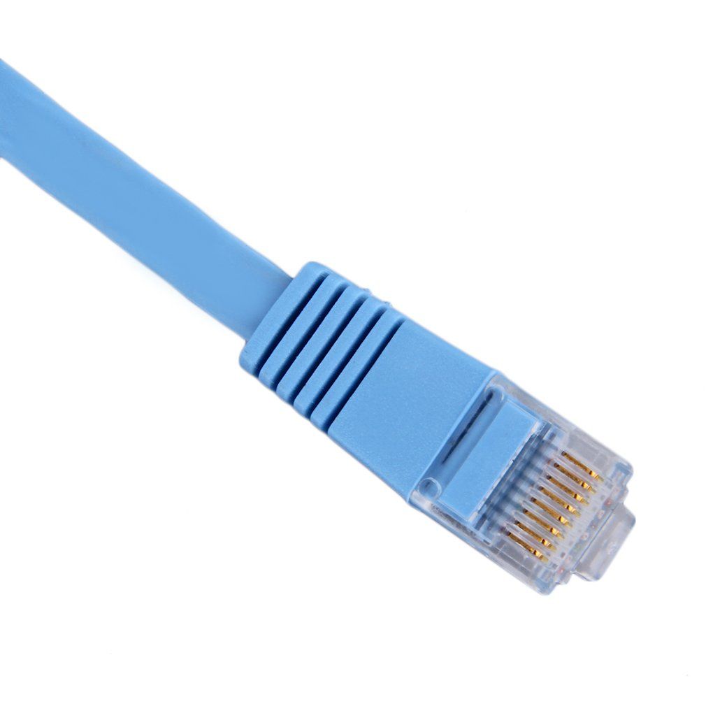 1pcs RJ45 CAT6 8P8C Flat Ethernet Patch Network Lan Cable 0.5m Cable Blue