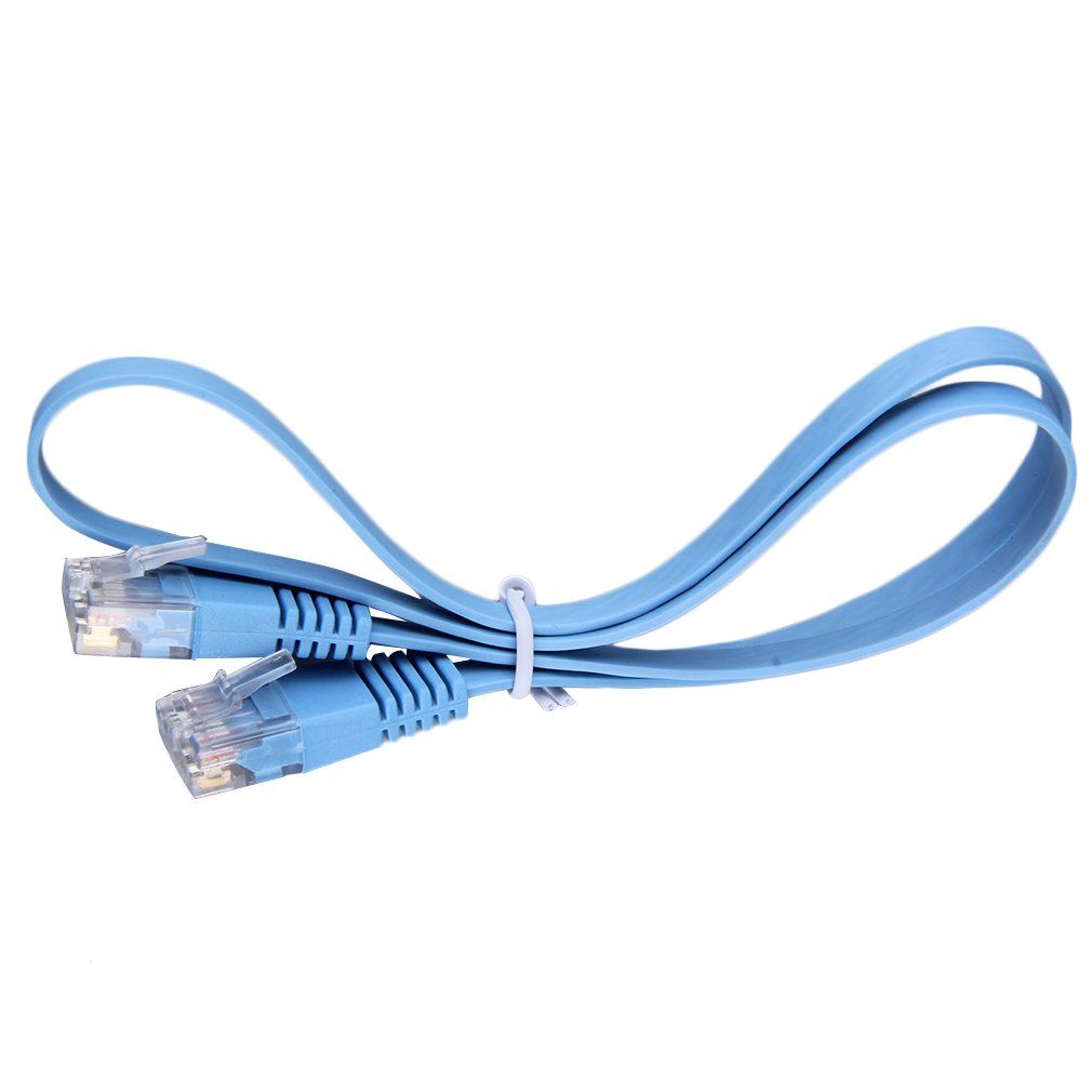 1pcs RJ45 CAT6 8P8C Flat Ethernet Patch Network Lan Cable 0.5m Cable Blue