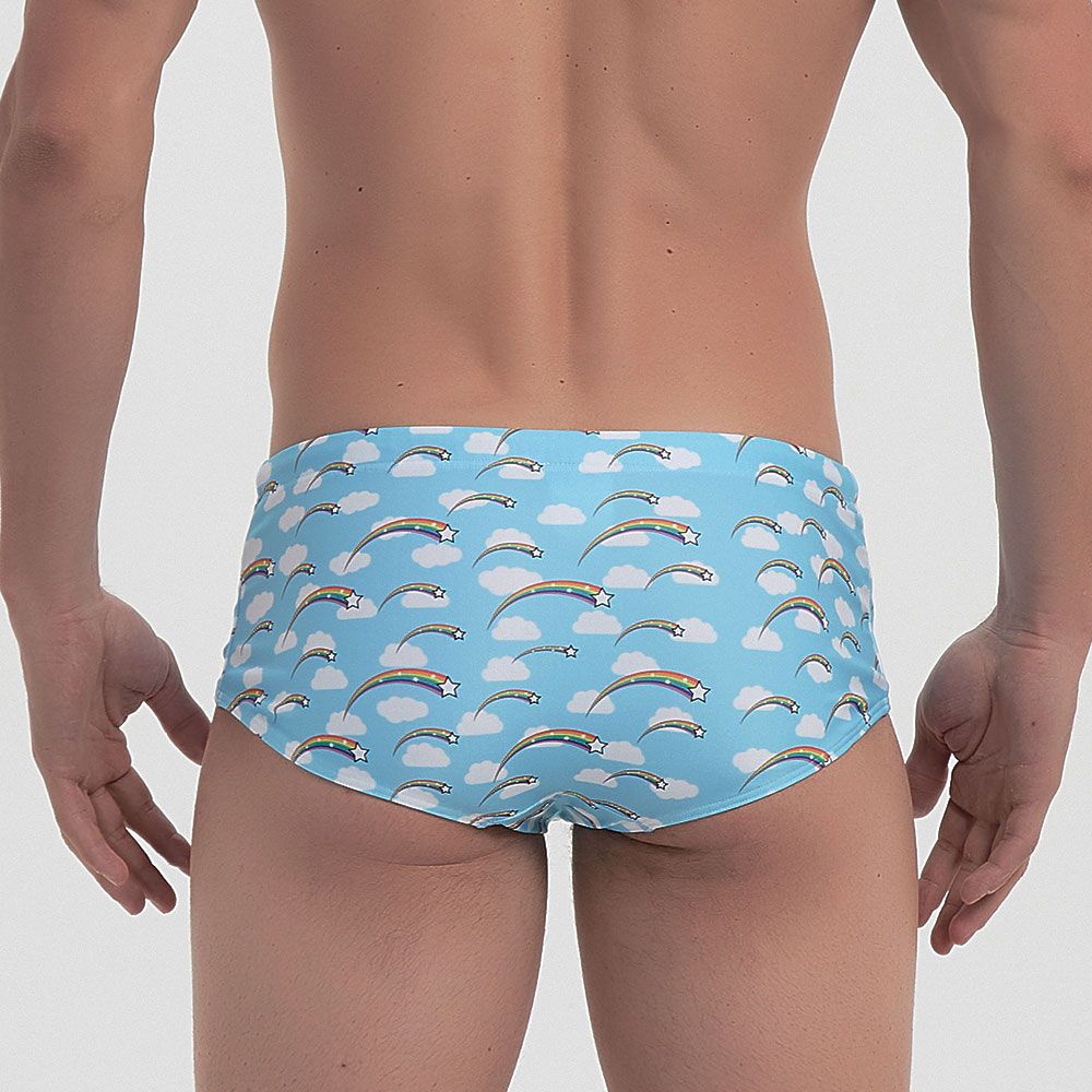 Swimsuits Men's Swim Briefs Bikini Board Surf Shorts Boxer Trunks  Rainbow