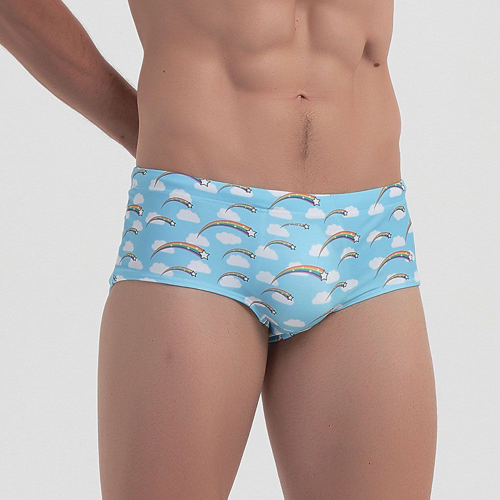 Swimsuits Men's Swim Briefs Bikini Board Surf Shorts Boxer Trunks  Rainbow